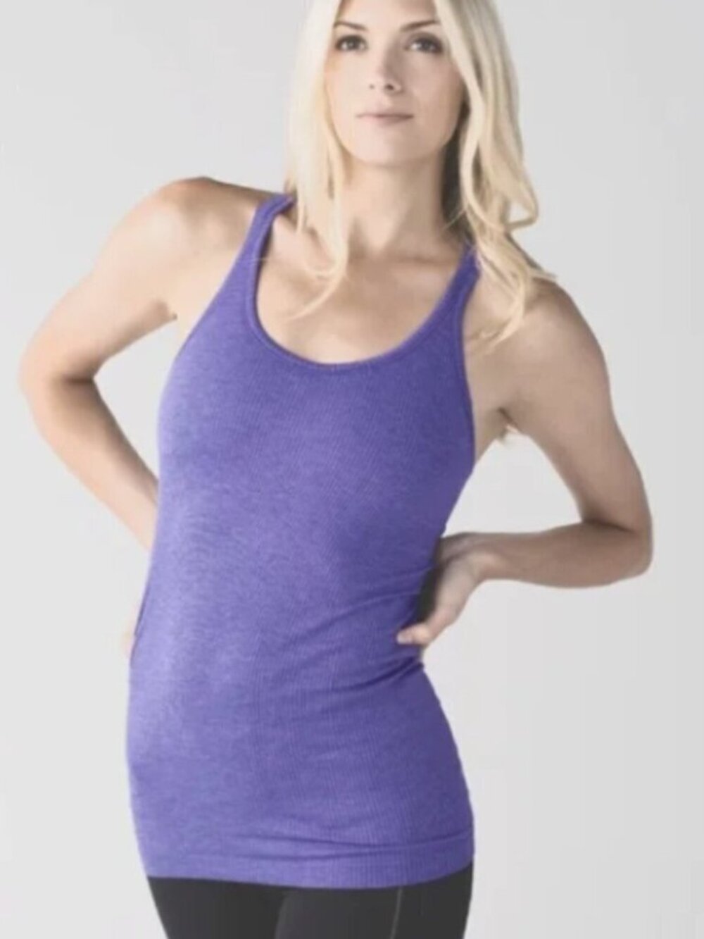 Lululemon Ebb To Street Heathered Purple Blue Tank - 6